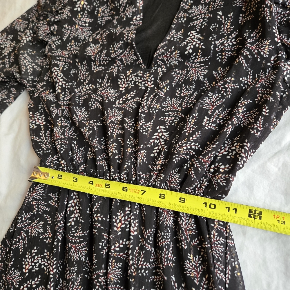 Aqua Black Floral Midi Dress - Picture 10 of 15